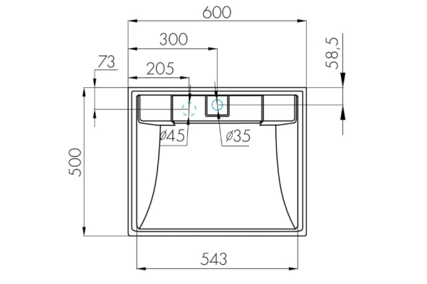 Раковина Aquaton Рейн 60 графит 1A72103KRW210
