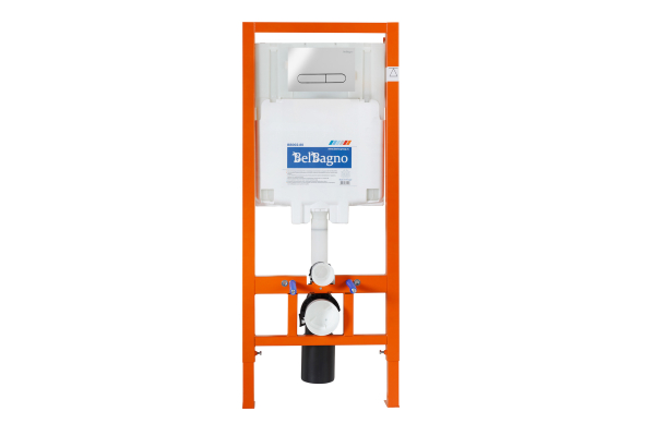 Комплект 2 в 1 Система инсталляции для унитазов BelBagno BB002-80 с кнопкой смыва BB005-PR-CHROME