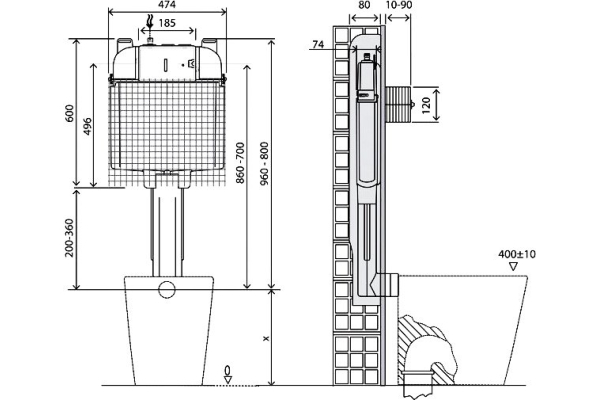 Бачок скрытого монтажа BelBagno BB025-CS