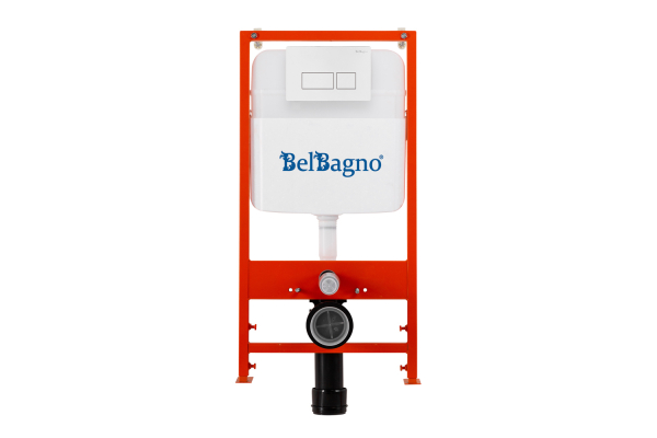 Комплект 2 в 1 Система инсталляции для унитазов BelBagno BB026 с кнопкой смыва BB042BL