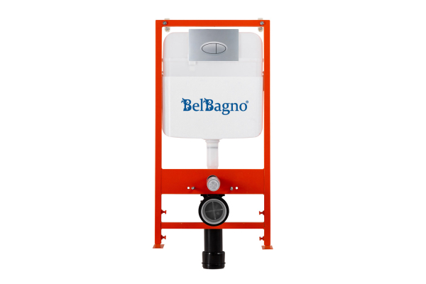 Комплект 2 в 1 Система инсталляции для унитазов BelBagno BB026 с кнопкой смыва BB050CR.MAT