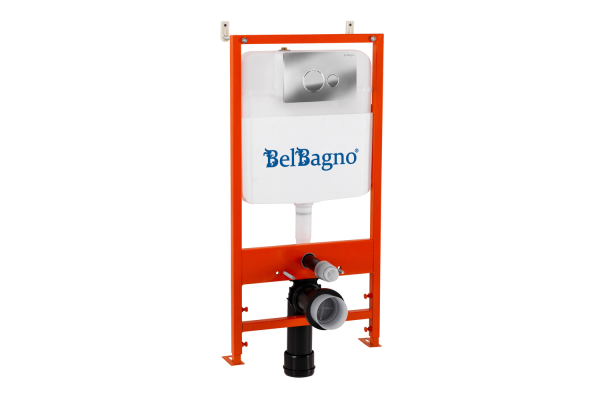 Комплект 2 в 1 Система инсталляции для унитазов BelBagno BB026 с кнопкой смыва BB081CR