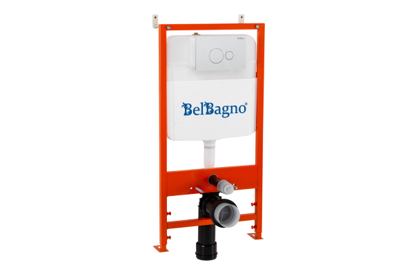 Комплект 2 в 1 Система инсталляции для унитазов BelBagno BB026 с кнопкой смыва BB082BL