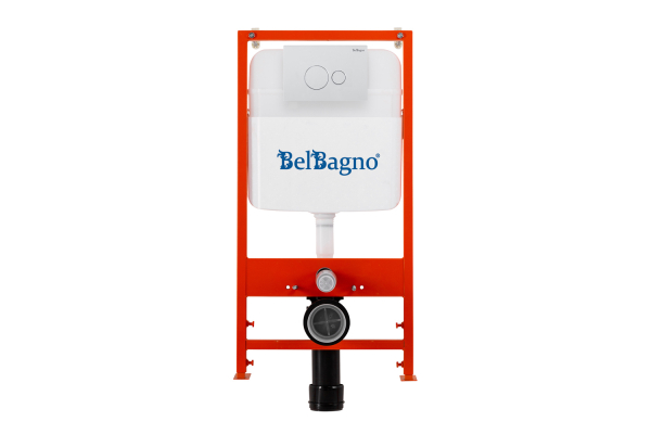 Комплект 2 в 1 Система инсталляции для унитазов BelBagno BB026 с кнопкой смыва BB082BL