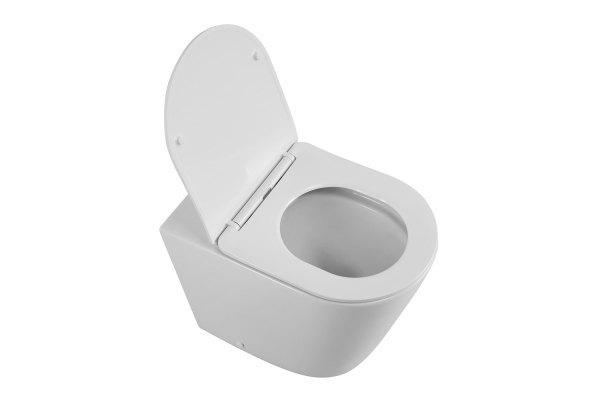 Унитаз приставной безободковый с сиденьем BelBagno Flay-R BB1003CBR/SC