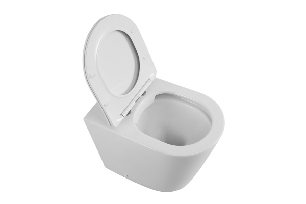 Унитаз приставной безободковый с сиденьем BelBagno Flay-R BB1003CBR/SC