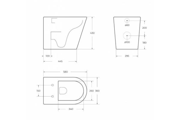 Унитаз приставной безободковый с сиденьем BelBagno Flay-R BB1003CBR/SC