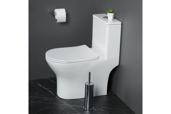 Унитаз-моноблок с сиденьем BelBagno Lounge безободковый BB8618CPR-MN/SC