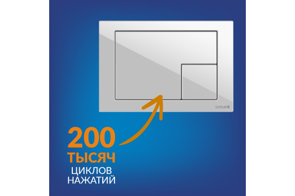Кнопка Ceranit Corner для инсталляций Link Pro, Vector, Link, Hi-Tec пластик белый