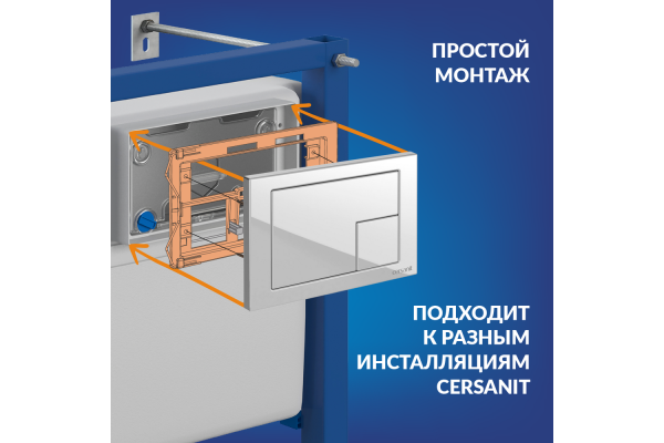 Кнопка Ceranit Corner для инсталляций Link Pro, Vector, Link, Hi-Tec пластик белый