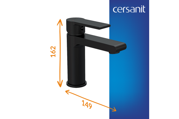 Смеситель Cersanit Brasko Black для умывальника, черный
