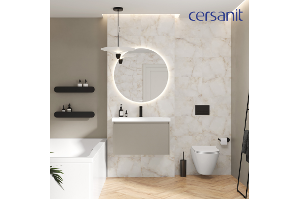 Смеситель Cersanit Brasko Black для умывальника, черный