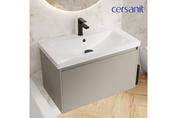Смеситель Cersanit Brasko Black для умывальника, черный
