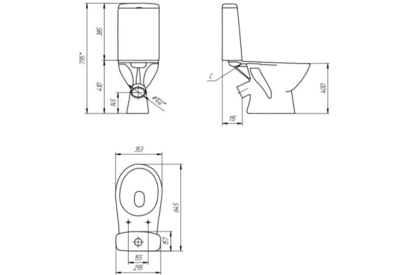 Компакт Cersanit Flavis 031 3/6 DPL EO slim