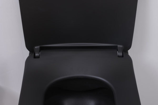 Унитаз подвесной Creavit Free, безободковый, с сиденьем Duck, черный матовый