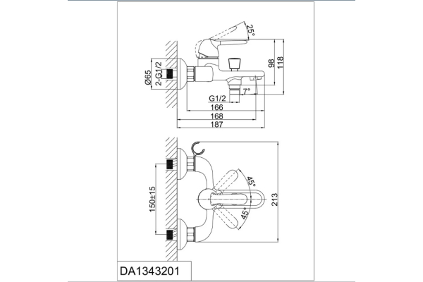 Комплект смесителей DK DA1340003SET (DA1342101, DA1343201)