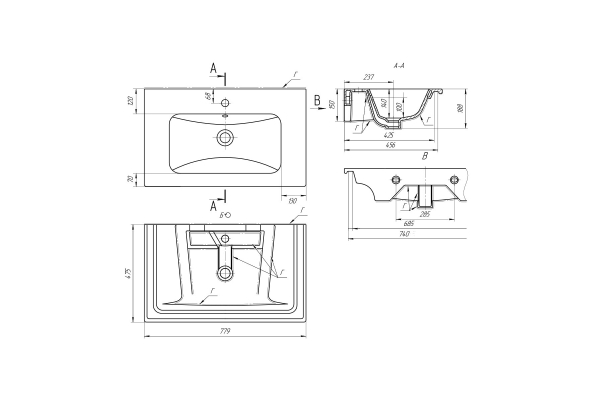 Раковина керамическая Dreja Эйфория 80