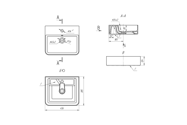 Раковина керамическая на столешницу Dreja Джой 3