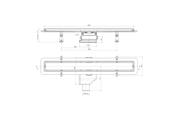 Душевой лоток Point Гермес сталь 650 PN50165