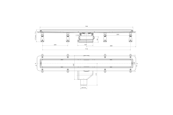 Душевой лоток Point Гермес сталь 750 PN50175