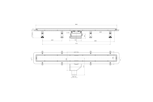 Душевой лоток Point Гермес сталь 850 PN50185