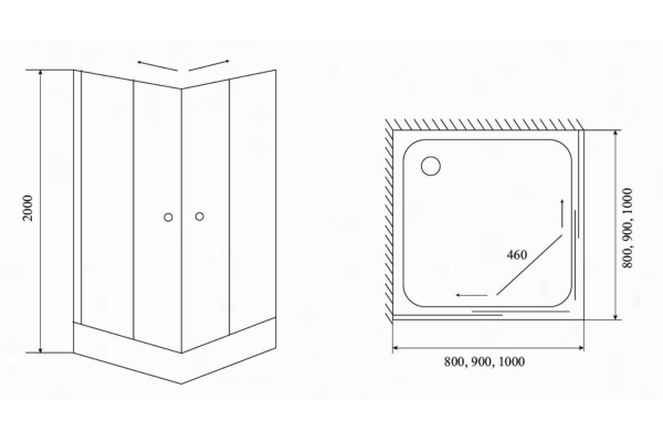 Душевой угол Timo TL 100х100х200 TL-1102R