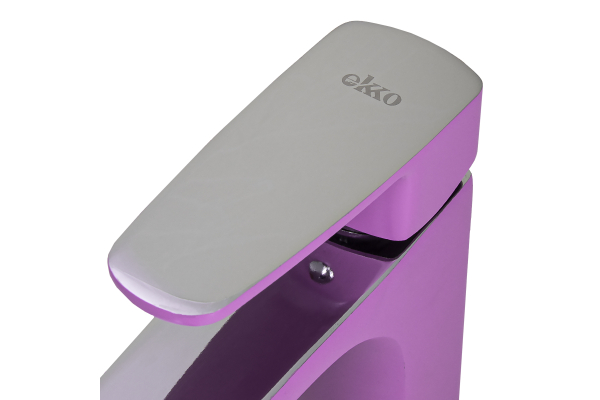 Смеситель для раковины Ekko E10302 с гайкой, фиолетовый