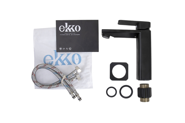 Смеситель для раковины Ekko E1082-8, черный