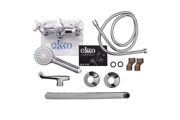 Смеситель для ванны Ekko E22018 длинный излив с керамической ручкой