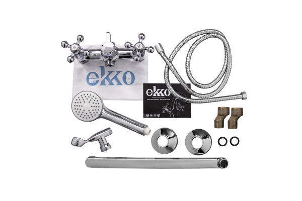 Смеситель для ванны Ekko длинный излив переключатель в корпусе, E22019