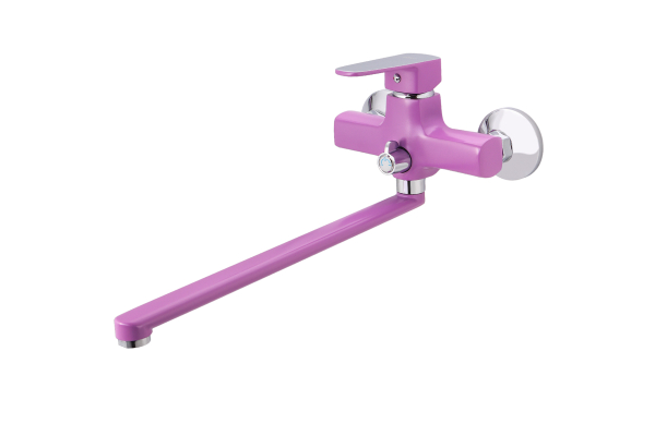 Смеситель для ванны Ekko E22302 длинный излив переключатель в корпусе, фиолетовый