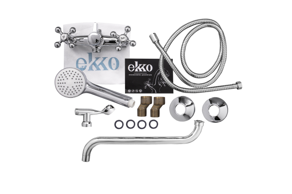 Смеситель для ванны Ekko E26019-2 длинный излив переключатель в корпусе