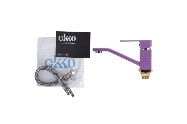 Смеситель для раковины Ekko E45302 с гайкой, фиолетовый