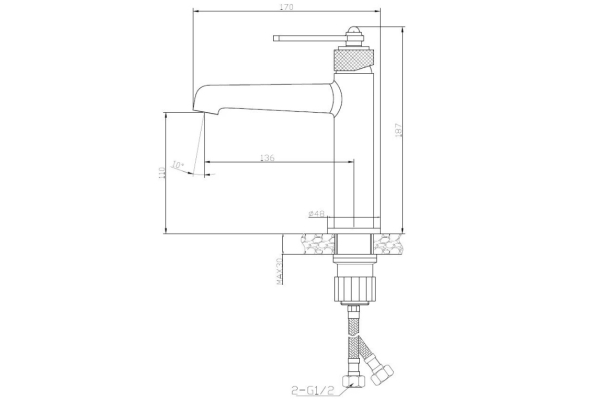 Смеситель Esko Bangkok Black для раковины BG26B