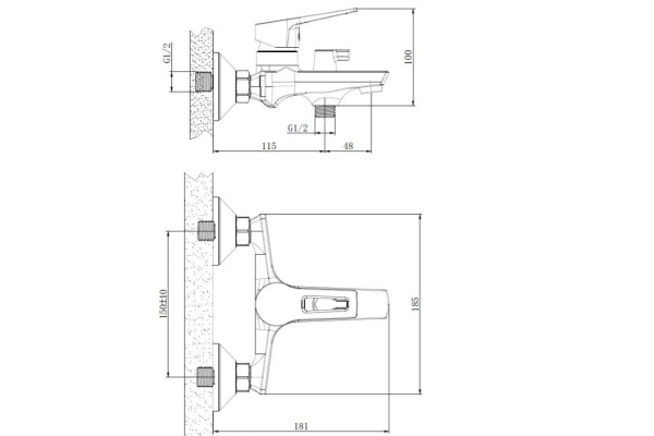 Смеситель Esko Rabat для ванны без аксессуаров RA 54 w/a