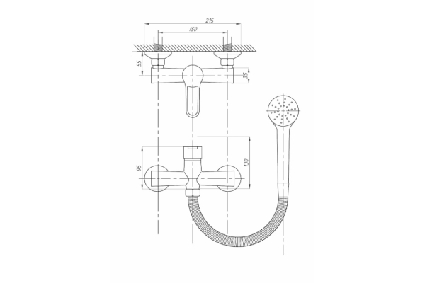 Смеситель Fauzt для душа FZs-241-B101 тип См-ДшОНРШл