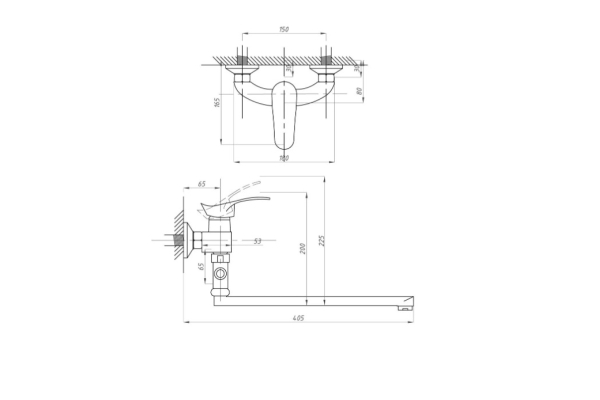 Смеситель Fauzt для ванны с душем FZs-814-124 тип См-ВУОРНШлА