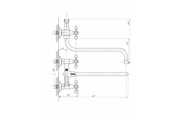 Смеситель Fauzt для ванны с душем FZs-511-54 тип См-ВУДРНШлА