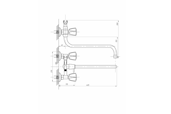 Смеситель Fauzt для ванны с душем FZs-471-17 тип См-ВУДРНШлА