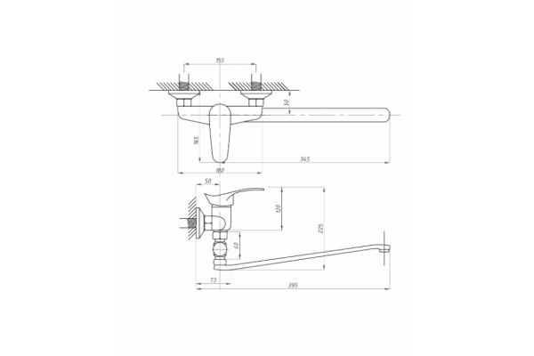 Смеситель Fauzt для ванны с душем FZs-614-116 тип См-ВУОРНШлА