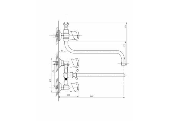Смеситель Fauzt для ванны с душем FZs-317-39 тип См-ВУДРНШлА