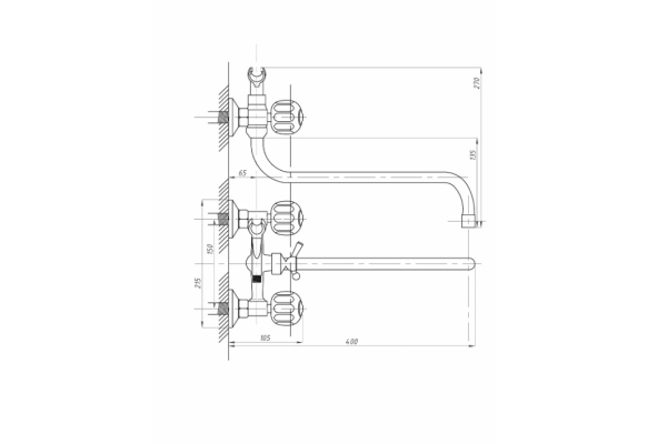 Смеситель Fauzt для ванны с душем FZs-317-21 тип См-ВУДРНШлА
