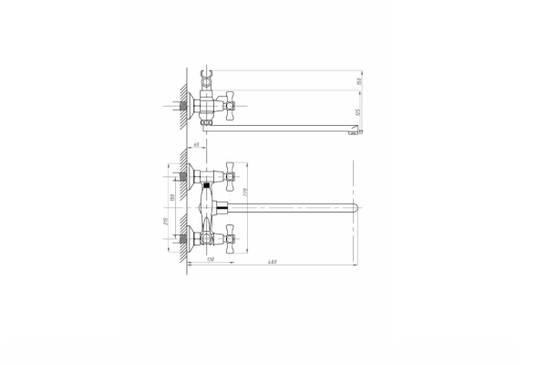 Смеситель Fauzt для ванны с душем FZs-701-07 тип См-ВУДРНШлА