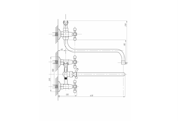Смеситель Fauzt для ванны с душем FZs-428-54 тип См-ВУДРНШлА