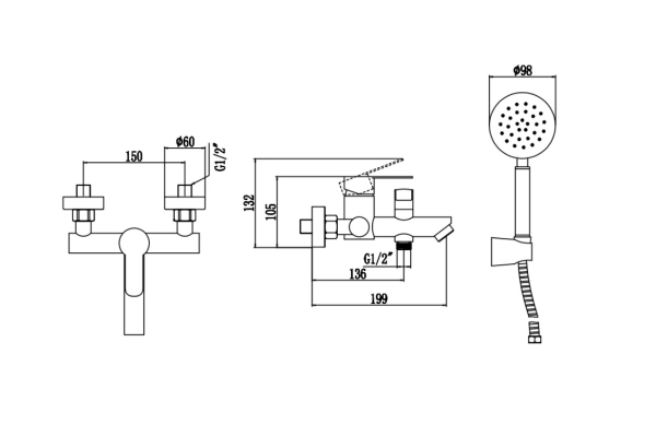 Смеситель Fmark для ванны FS8204H