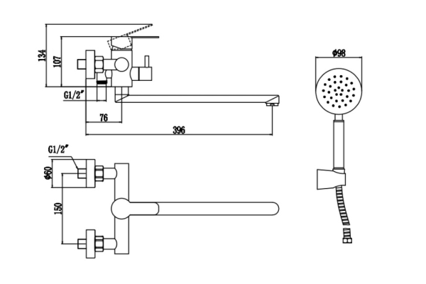 Смеситель Fmark для ванны FS8224H