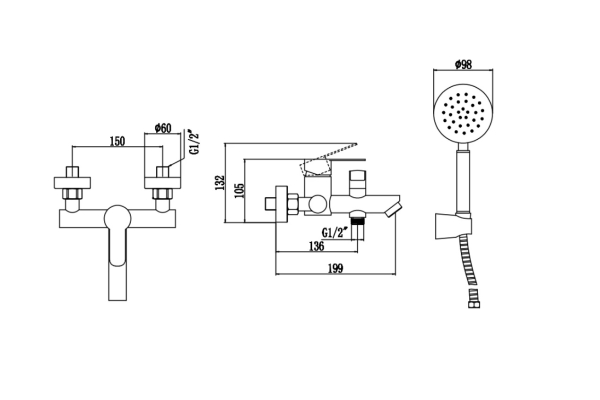 Смеситель Fmark для ванны FS8204