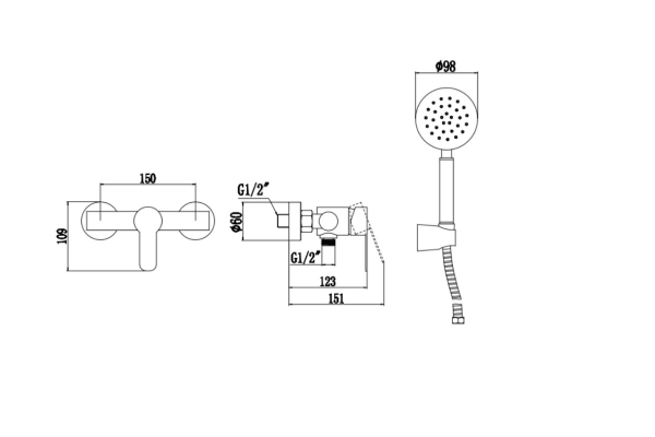 Смеситель Fmark для ванны FS8203H