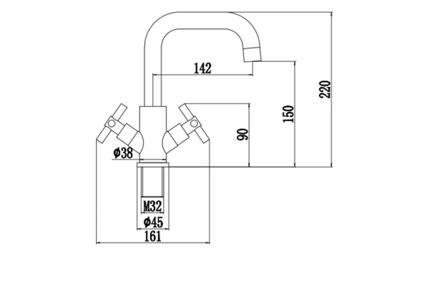Смеситель Fmark для кухонной мойки FS8402H
