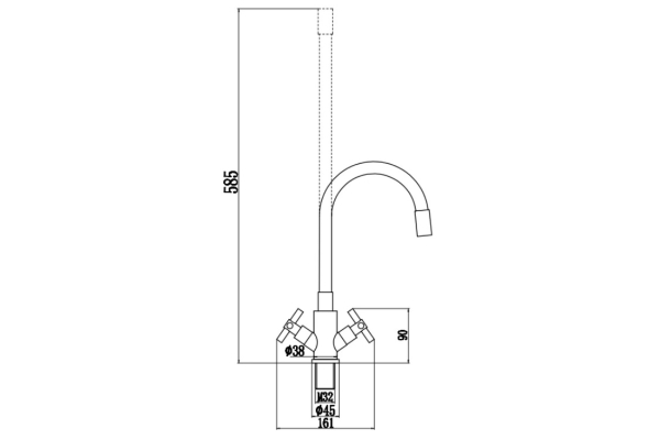 Смеситель Fmark для кухонной мойки FS8442-01